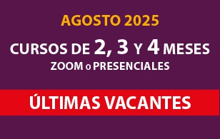 ÚLTIMAS VACANTES PARA CURSOS DE AGOSTO